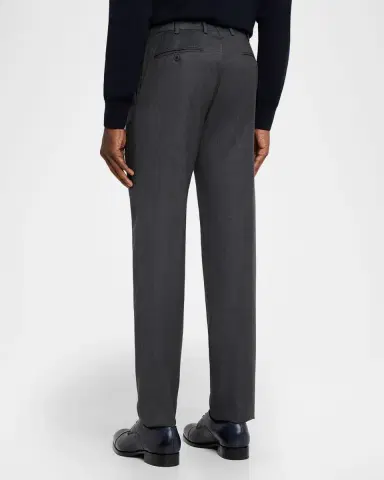 Brioni Men's Wool Textured Straight-Fit Formal Pants | Thumbnail 2