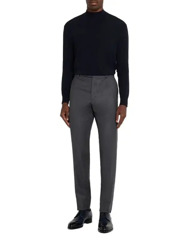 Men 's Wool Textured Straight-Fit Formal Pants