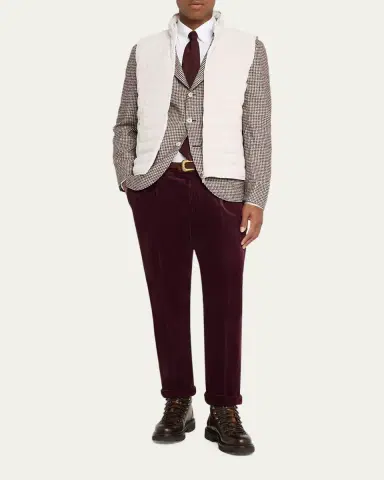 Brunello Cucinelli Men's Piece Dyed Cotton Twill Shirt | Thumbnail 2