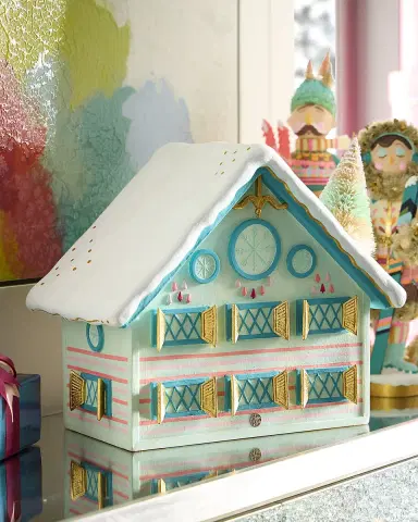 Glitterville 16" Rainbow Chalet Christmas Decoration | Thumbnail 2