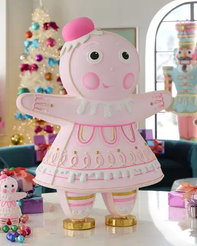 Glitterville Pink Gingerbread Tabletop Christmas Display, Dippsy | Thumbnail 1
