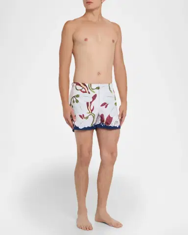 Orlebar Brown Men's Setter Orchis Print Swim Shorts, 4.5 Inseam | Thumbnail 2