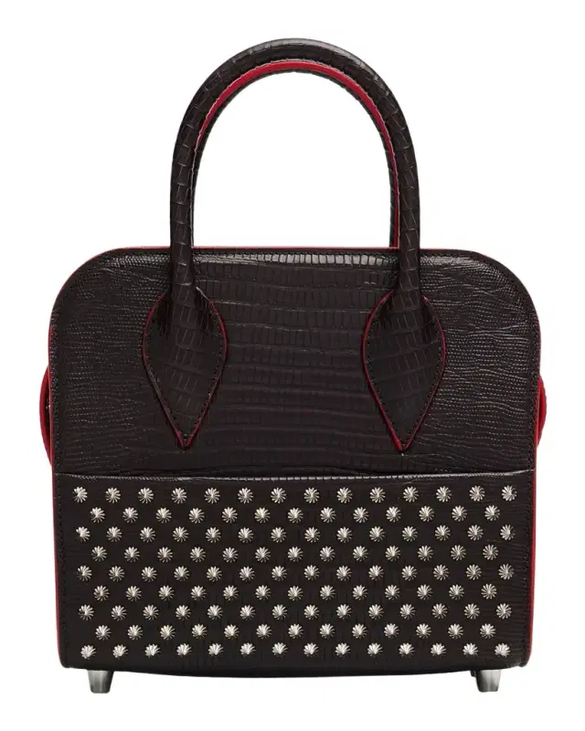 Eloise Crossbody Bag in Spiked Lizard-Embossed Leather