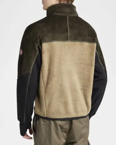 Moncler Grenoble Men's Velvet Partial Zip Pullover | Thumbnail 3 Moncler Grenoble Men's Velvet Partial Zip Pullover | Thumbnail 3