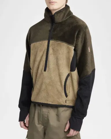 Moncler Grenoble Men's Velvet Partial Zip Pullover | Thumbnail 4 Moncler Grenoble Men's Velvet Partial Zip Pullover | Thumbnail 4