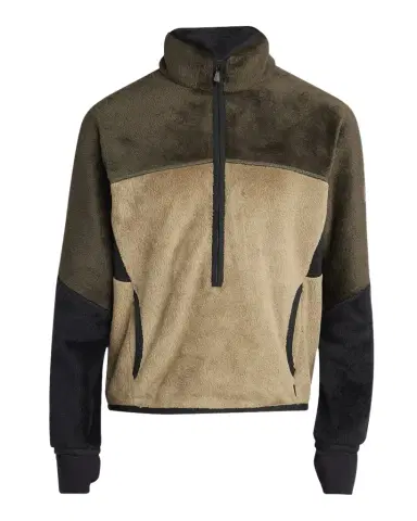 Moncler Grenoble Men's Velvet Partial Zip Pullover | Thumbnail 1 Moncler Grenoble Men's Velvet Partial Zip Pullover | Thumbnail 1