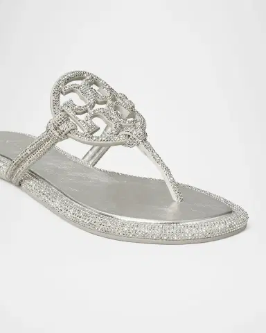 Tory Burch Miller Pave Leather Logo Sandals | Thumbnail 3