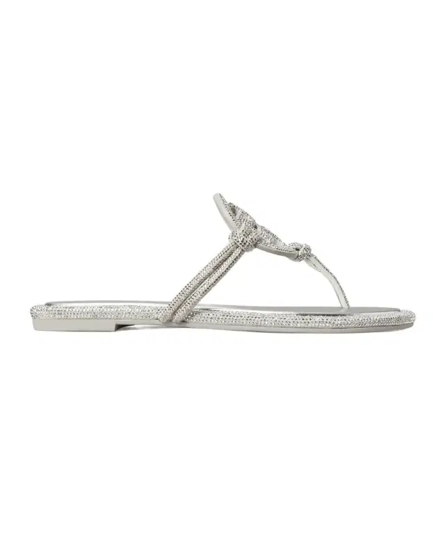 Tory Burch Miller Pave Leather Logo Sandals