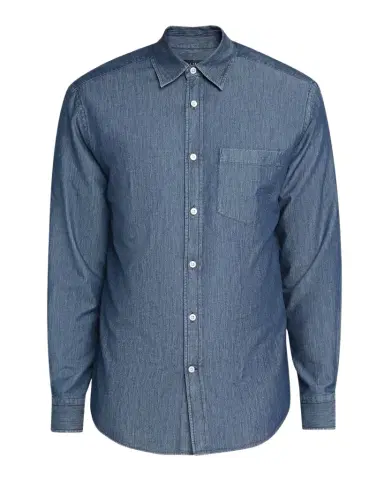 dunhill Men's Silk-Cotton Chambray Long-Sleeve Shirt | Thumbnail 1