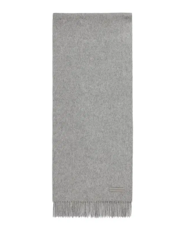 ZEGNA Men 's Oasi Cashmere Scarf with Leather Brand Mark