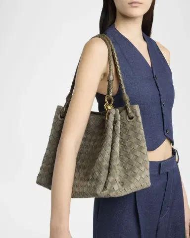 Bottega Veneta Large Parachute Suede Shoulder Bag | Thumbnail 1 Bottega Veneta Large Parachute Suede Shoulder Bag | Thumbnail 1