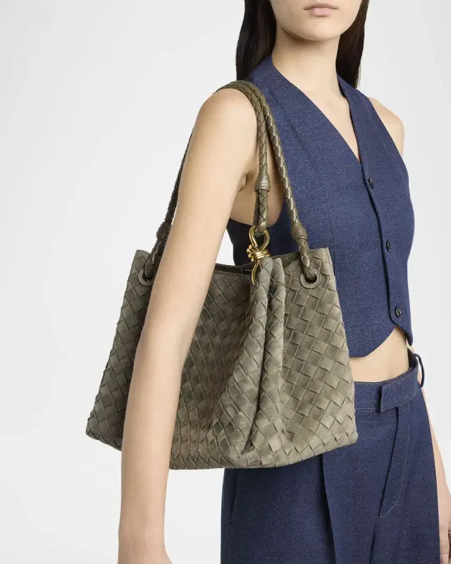 Large Parachute Suede Shoulder Bag
