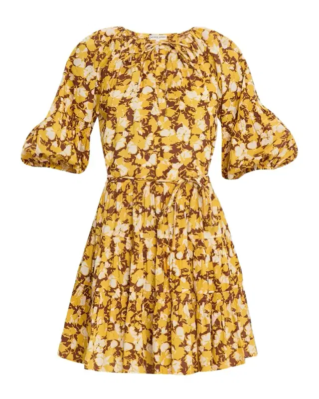 Apiece Apart Cefalu Tiered Organic Cotton Voile Mini Dress