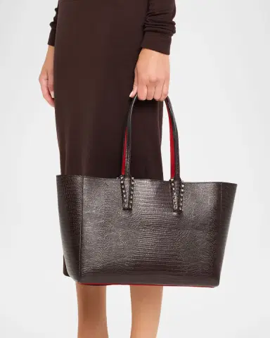 Christian Louboutin Cabata Small Tote Bag in Lizard-Embossed Leather | Thumbnail 2
