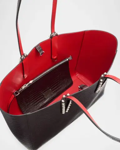 Christian Louboutin Cabata Small Tote Bag in Lizard-Embossed Leather | Thumbnail 4