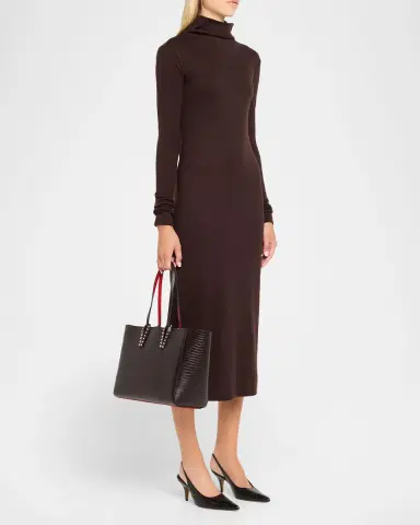 Christian Louboutin Cabata Small Tote Bag in Lizard-Embossed Leather | Thumbnail 6