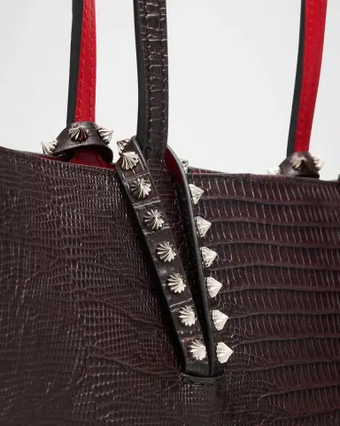 Christian Louboutin Cabata Small Tote Bag in Lizard-Embossed Leather | Thumbnail 7
