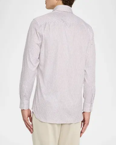 dunhill Men's Cotton Pinstripe Modern-Fit Sport Shirt | Thumbnail 3 dunhill Men's Cotton Pinstripe Modern-Fit Sport Shirt | Thumbnail 3