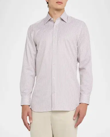 dunhill Men's Cotton Pinstripe Modern-Fit Sport Shirt | Thumbnail 4 dunhill Men's Cotton Pinstripe Modern-Fit Sport Shirt | Thumbnail 4