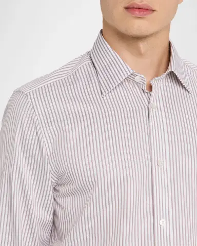 dunhill Men's Cotton Pinstripe Modern-Fit Sport Shirt | Thumbnail 5 dunhill Men's Cotton Pinstripe Modern-Fit Sport Shirt | Thumbnail 5