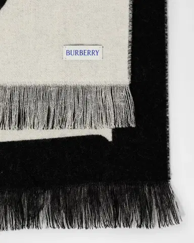Burberry Men's Wool Logo B-Shield Scarf | Thumbnail 3 Burberry Men's Wool Logo B-Shield Scarf | Thumbnail 3