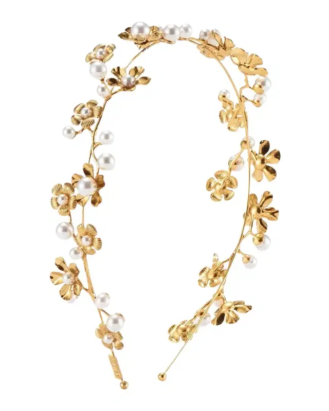 Brynn Floral Faux Pearl Strand Headband Brynn Floral Faux Pearl Strand Headband