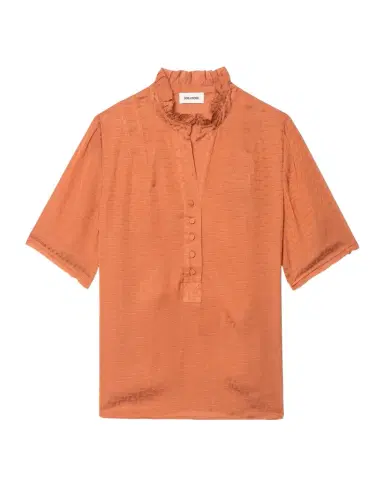 Zadig & Voltaire Topher Satin Monogram Blouse | Thumbnail 1 Zadig & Voltaire Topher Satin Monogram Blouse | Thumbnail 1