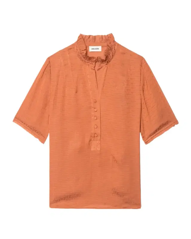Zadig & Voltaire Topher Satin Monogram Blouse