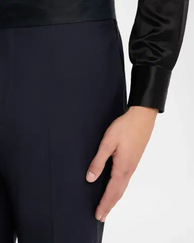 Giorgio Armani Men 's Wool Satin-Trim Formal Pants | Thumbnail 4