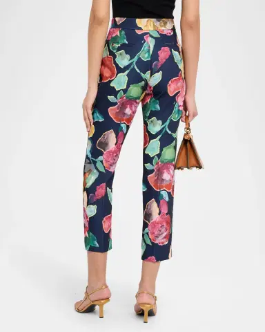 Lela Rose Demi Printed Crepe Straight-Leg Ankle Pants | Thumbnail 3 Lela Rose Demi Printed Crepe Straight-Leg Ankle Pants | Thumbnail 3