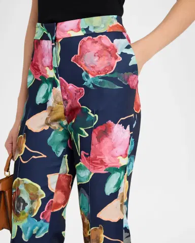 Lela Rose Demi Printed Crepe Straight-Leg Ankle Pants | Thumbnail 5 Lela Rose Demi Printed Crepe Straight-Leg Ankle Pants | Thumbnail 5