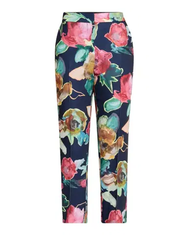 Lela Rose Demi Printed Crepe Straight-Leg Ankle Pants | Thumbnail 1 Lela Rose Demi Printed Crepe Straight-Leg Ankle Pants | Thumbnail 1
