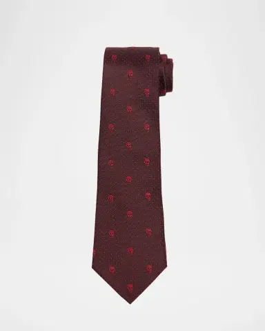 Alexander McQueen Men's Skull & Polka Dot Tie | Thumbnail 2