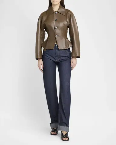 Bottega Veneta Intrecciato Suede Pocket Straight-Leg Denim Trousers | Thumbnail 2 Bottega Veneta Intrecciato Suede Pocket Straight-Leg Denim Trousers | Thumbnail 2