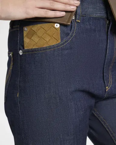 Bottega Veneta Intrecciato Suede Pocket Straight-Leg Denim Trousers | Thumbnail 5 Bottega Veneta Intrecciato Suede Pocket Straight-Leg Denim Trousers | Thumbnail 5