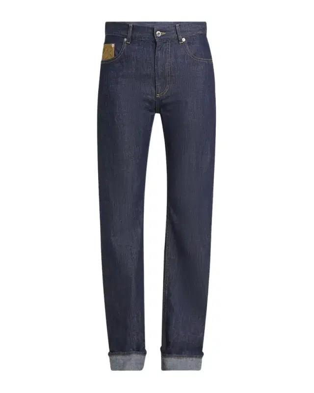 Intrecciato Suede Pocket Straight-Leg Denim Trousers
