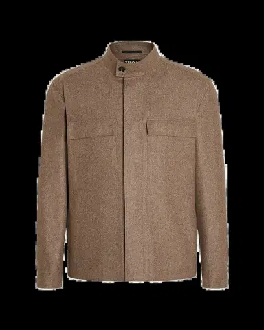ZEGNA Men's Melange Cashmere Overshirt with Pockets | Thumbnail 2 ZEGNA Men's Melange Cashmere Overshirt with Pockets | Thumbnail 2