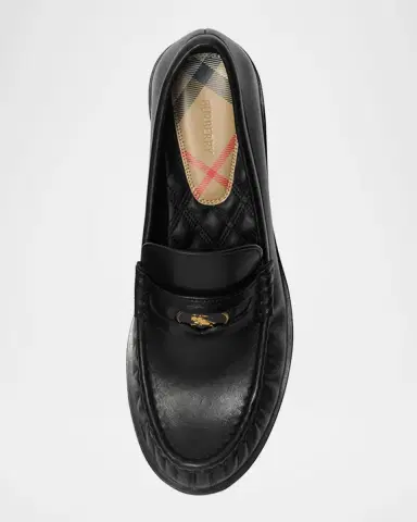 Burberry Cadet Grained Calf Leather Penny Loafers | Thumbnail 4 Burberry Cadet Grained Calf Leather Penny Loafers | Thumbnail 4