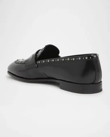 Church's Onyx Met Studded Leather Penny Loafers | Thumbnail 2 Church's Onyx Met Studded Leather Penny Loafers | Thumbnail 2
