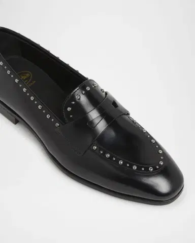 Church's Onyx Met Studded Leather Penny Loafers | Thumbnail 3 Church's Onyx Met Studded Leather Penny Loafers | Thumbnail 3