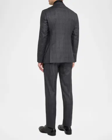 Giorgio Armani Men's Subtle Tonal Plaid Two-Piece Suit | Thumbnail 3 Giorgio Armani Men's Subtle Tonal Plaid Two-Piece Suit | Thumbnail 3
