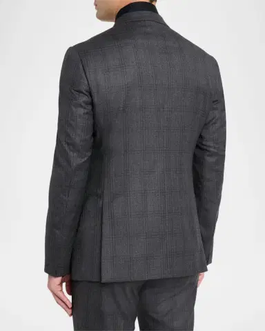 Giorgio Armani Men's Subtle Tonal Plaid Two-Piece Suit | Thumbnail 5 Giorgio Armani Men's Subtle Tonal Plaid Two-Piece Suit | Thumbnail 5