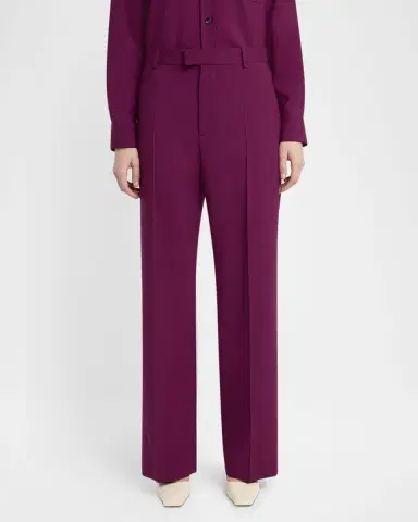 Bottega Veneta Fine Viscose-Silk Twill Straight-Leg Trousers | Thumbnail 4 Bottega Veneta Fine Viscose-Silk Twill Straight-Leg Trousers | Thumbnail 4
