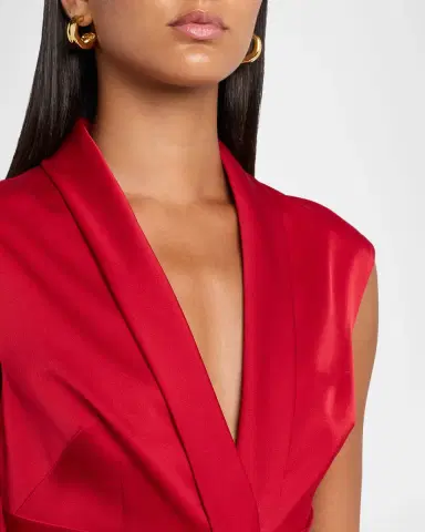 Aidan Mattox Sleeveless Pleated Twist-Front Midi Dress | Thumbnail 5 Aidan Mattox Sleeveless Pleated Twist-Front Midi Dress | Thumbnail 5