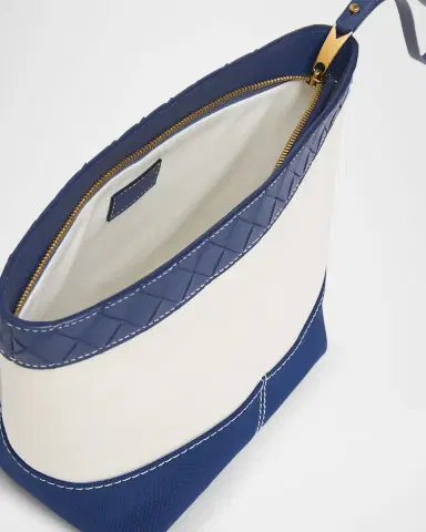Bottega Veneta Leather-Trim Canvas Pouch Bag | Thumbnail 4 Bottega Veneta Leather-Trim Canvas Pouch Bag | Thumbnail 4