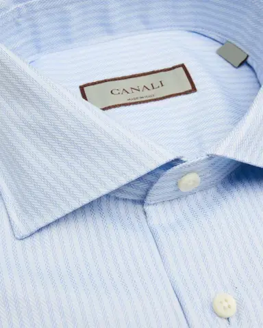 Canali Men's Fine Stripe Cotton Dress Shirt | Thumbnail 2 Canali Men's Fine Stripe Cotton Dress Shirt | Thumbnail 2