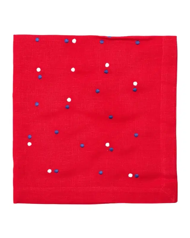 Deborah Rhodes Scattered Dots Embroidered Napkin, Set of 4