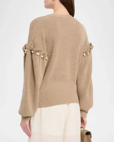 Akyn Studio Zelia Knit Faux-Pearl Cardigan | Thumbnail 3
