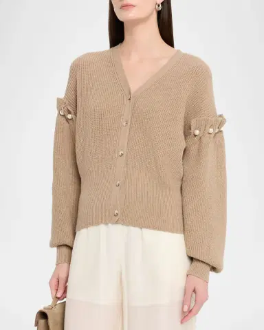 Akyn Studio Zelia Knit Faux-Pearl Cardigan | Thumbnail 4