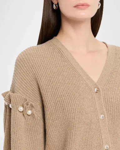 Akyn Studio Zelia Knit Faux-Pearl Cardigan | Thumbnail 5